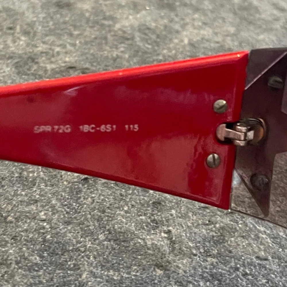 PRADA Rare Y2K Red Star Sunglasses Authentic SPR72G 1BC-651 115 VTG Boutique - Picture 4 of 16